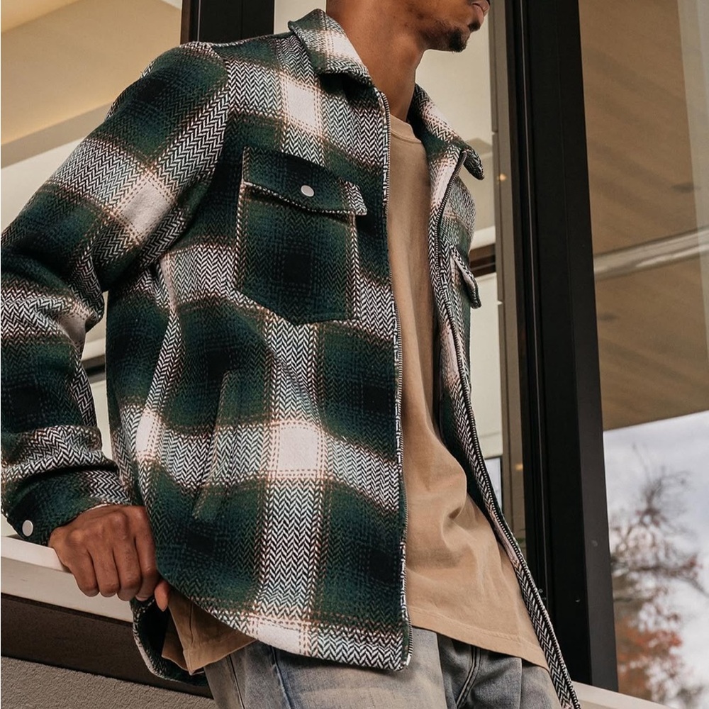 🔥 Richie Le Collection | Limited Edition Zip Flannel Overshirt Jacket NWOT! - Picture 2 of 10